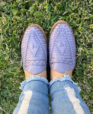 Mexico en la Piel Womans Leather Slide Sandals Handmade in Mexico in Purple Color (us_footwear_size_system, adult, women, numeric, medium, numeric_5) - Image 3