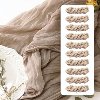 FEXIA 10 Pack Nude Table Runner 35x120 Inches Gauze Table Runner for Bridal Shower Wedding Party First Communion Centerpiece Engagement Boho Table Decoration (Nude - Image 1