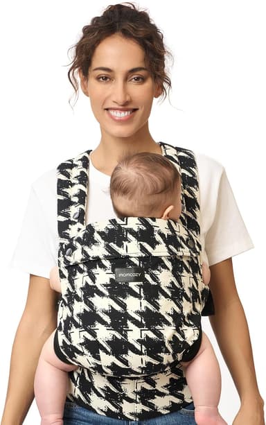 Momcozy Baby Carrier - Ergonomic, Cozy and Lightweight Carrier for 7-44lbs, Effortless to Put On, Ideal for Hands-Free Parenting, Enhanced Lumbar Support, Houndstooth - Image 2