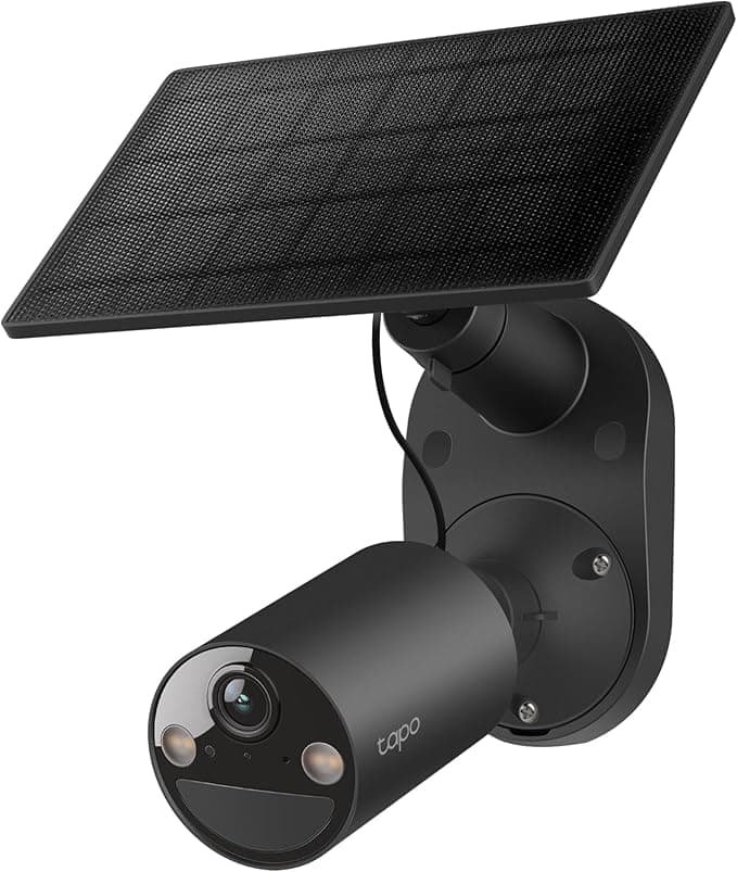 Tapo SolarCam C403 Kit, Outdoor Battery Camera w/Solar Panel, Wireless, 1080P, Free Person Detection, SD/Cloud Storage, Color Night Vision, Built-in Spotlights & Alarm, No Hub Needed, Black - Image 1