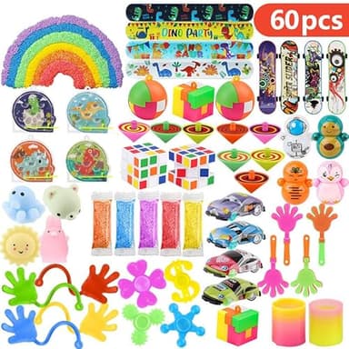 soi-meme 60 Pcs Party Favors Carnival Treasure Box Toys Classroom Prizes Small Mini Bulk Gifts Toys Pinata Easter Basket Stuffers for Kids Boys Girls , Goodie Bags Fillers for Kids Birthday Party - Image 6