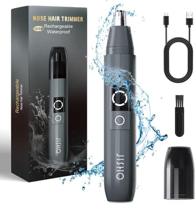 JISHO Rechargeable Ear and Nose Hair Trimmer for Men Women-12000 RPM Powerful Motor with Dual Edge Blades, Waterproof, USB Type-C, Easy to Clean Travel Size - Image 2