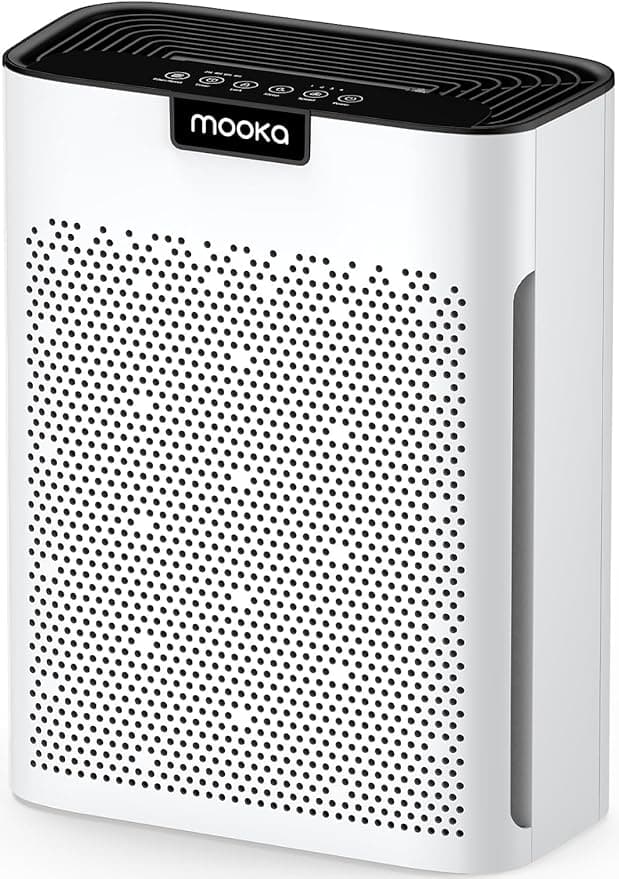 Air Purifiers for Home Large Room 2200 Ft² with Washable Filters, MOOKA H13 HEPA Air Purifier for Home Pets Bedroom with Fragrance, Air Cleaner for Smoke Dust Pollen Pets Hair Odor, KJ190L White - Image 1