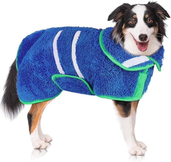 Dog Bathrobe Super Absorbent Dog Towels Large Quick Drying Robes for After Bath Soft Adjustable Warm Keeping Dogs Towel(S-XXL - Image 1
