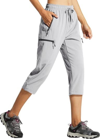 Libin Women's Capri Pants Lightweight Quick Dry Cargo Hiking Capris Travel Casual Cropped Pants Zipper Pockets - Image 1