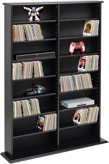 Prepac 2 Column Display Cabinet Media Storage, 38.75" Wide, Black - Image 1