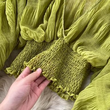 Bell Sleeve Tops for Women Dressy Tops for Evening Wear Lace Blouses for Women (Green,One Size,One Size) - Image 6