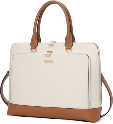 CLUCI Leather Briefcase for Women 15.6 Inch Laptop Business Computer Ladies Stylish Work Handbags Shoulder Bag - Image 2