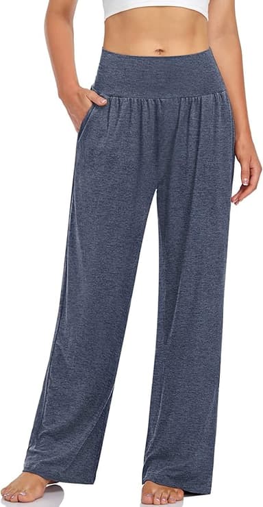 UEU Women's Casual Loose Wide Leg Cozy Pants Yoga Sweatpants Comfy High Waisted Sports Athletic Lounge Pants with Pockets - Image 1