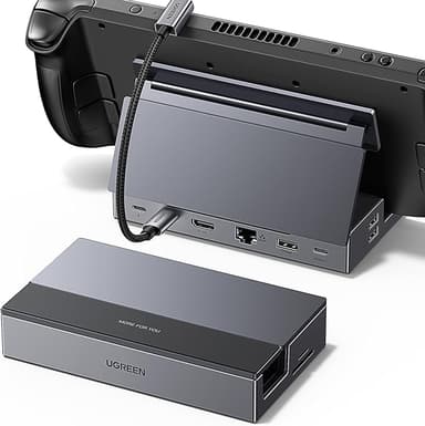 UGREEN Steam Deck Dock 9-in-1 USB C Docking Station with Foldable Stand, 4K@60Hz HDMI, Gigabit Ethernet, PD 100W, 10Gbps USB A&C 3.2, TF/SD Compatible with Steam Deck, Rog Ally, Rog X, Legion Go etc - Image 1