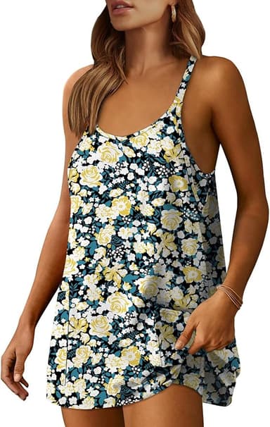 Prinbara Women Athletic Tennis Dress Summer Workout Sports Mini Romper Dress Built in Shapewear Shorts Sundress 2025 Outfits - Image 1