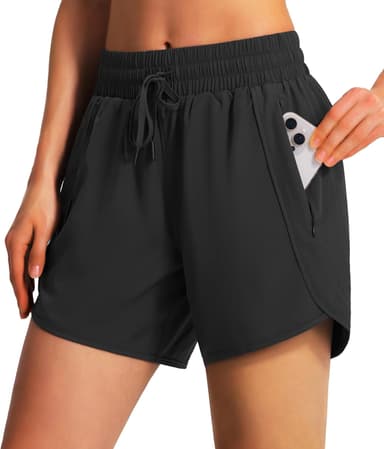 Ksmien Women's 5" Athletic Running Shorts Quick Dry Lightweight Workout Gym Shorts with Zipper Pockets UPF 50+ - Image 2