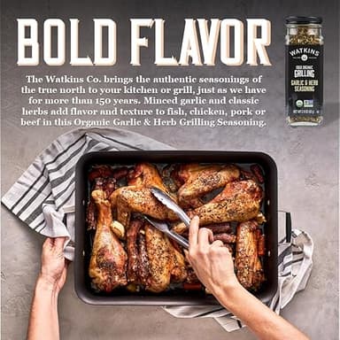 Watkins Organic Grilling Garlic & Herb Seasoning, Non-GMO, Kosher, 2.9 Oz, 1-Pack - Image 3