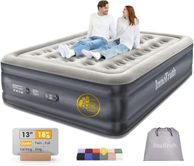 InnoTruth Air Mattress Queen with Built in Pump, Inflatable Mattress Blow up Mattress, Family Choice Award Winner, 18" Colchones Inflables Foldable Air Bed for Guest & Home, Ideal for Camping, 650lbs - Image 2
