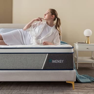 Rimensy Full Size Mattress 10 Inch Hybrid Mattress - Memory Foam & Individually Pocket Coils Springs | Pressure Relief | Motion Isolation, Edge Support | CertiPUR-US Certified | Medium Firm - Image 1