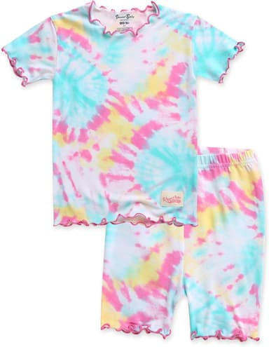VAENAIT BABY Infant Toddler Kids Junior Soft Bamboo Pajamas Tie Dye Short Summer Pjs 2pcs Set 6M-12Y - Image 2