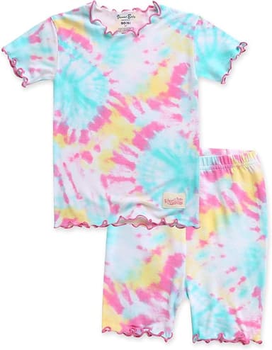 VAENAIT BABY Infant Toddler Kids Junior Soft Bamboo Pajamas Tie Dye Short Summer Pjs 2pcs Set 6M-12Y - Image 1
