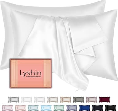 Mulberry Silk Pillow Cases 2 Pack King Size 20x36 Inches with Hidden Zipper, Ultra Smooth and Soft Breathable Cooling Silk Satin Pillowcase Set of 2, Better for Hair and Skin, Gifts for Women Men - Image 1