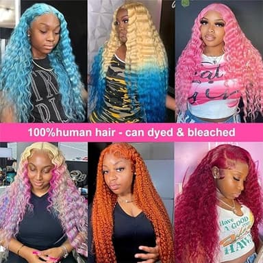 MYDIVA 30 inch 613 Deep Wave Wig Human Hair 13x6 Blonde Lace Front Wigs Human Hair Pre Plucked with Baby Hair 180% Density 613 HD Lace Frontal Wig for Women - Image 7