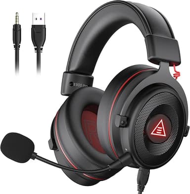 EKSA E900 Pro USB Gaming Headset for PC - Computer Headset with Detachable Noise Cancelling Mic, 7.1 Surround Sound, 50MM Driver - Headphones with Microphone for PS4/PS5, Xbox One, Laptop, Office - Image 1