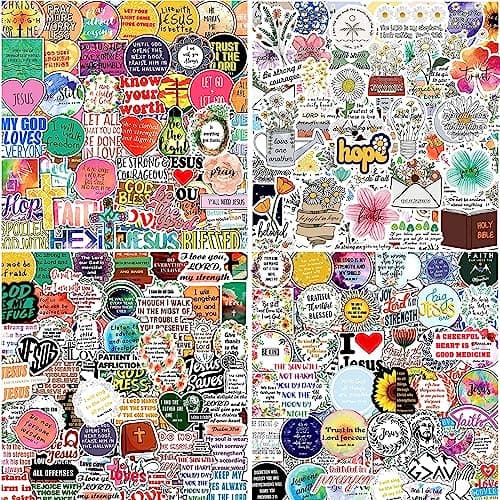 220Pcs Inspirational Christian Stickers, Waterproof Bible Verse Jesus Stickers for Water Bottles Laptop Scrapbook Journaling Planner, Bible Study Vision Board Supplies Christian Easter Gifts for Kids - Image 1