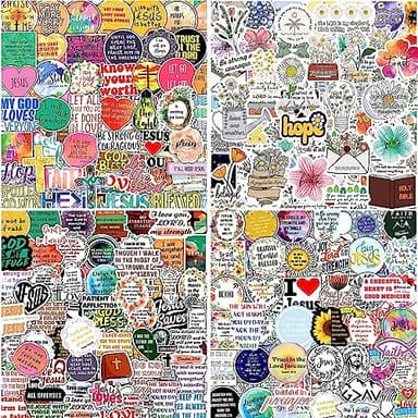 220Pcs Inspirational Christian Stickers, Waterproof Bible Verse Jesus Stickers for Water Bottles Laptop Scrapbook Journaling Planner, Bible Study Vision Board Supplies Christian Easter Gifts for Kids - Image 1