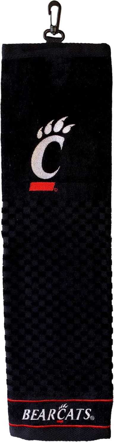 Team Golf NCAA Embroidered Golf Towel, Checkered Scrubber Design, Embroidered Logo - Image 1