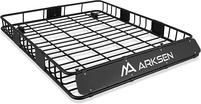 ARKSEN 64 x 50 x 6 Inch Universal Extra Wide 150LB Heavy Duty Roof Rack Cargo with Extension Car Top Luggage Holder Carrier Basket for SUV, Truck, & Car Steel Construction - Image 1