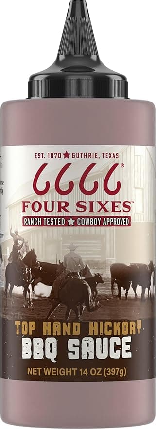 6666 Four Sixes Top Hand Hickory BBQ Sauce, 14 Ounce - Image 1