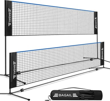BAGAIL Badminton Net, Height Adjustable Kids Volleyball Net, Foldable Nylon Net 10 ft/14ft/17ft Wide, Tennis Net, Small Pickleball Net for Backyard Game and Indoor Outdoor Use, Easy Setup - Image 1