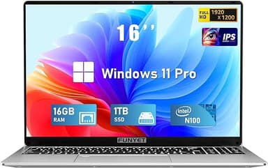 Laptop Computer, Gaming Laptop 2025 Windows 11 Pro, 16 Inch Lap Top PC, 16GB RAM 1TB SSD, Intel 12th Gen Processor(up to 3.4GHz), Backlit Keyboard, Fingerprint Unlock, FHD, 2 Years Warranty - Image 1