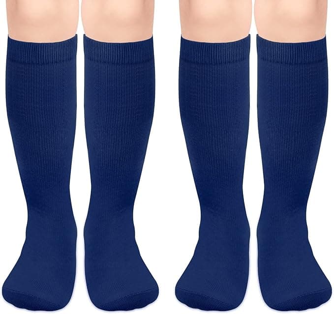 Kids Soccer Socks Toddler Soccer Socks Girls Boys Soccer Socks Kids Tube Socks with Stripes Toddler Knee High Socks - Image 1
