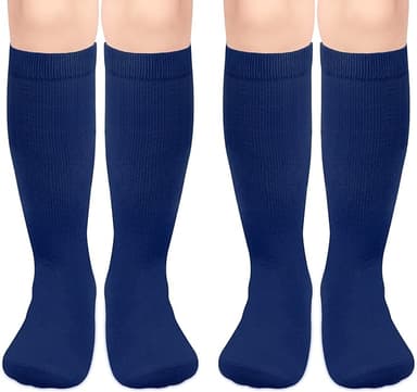 Kids Soccer Socks Toddler Soccer Socks Girls Boys Soccer Socks Kids Tube Socks with Stripes Toddler Knee High Socks - Image 1