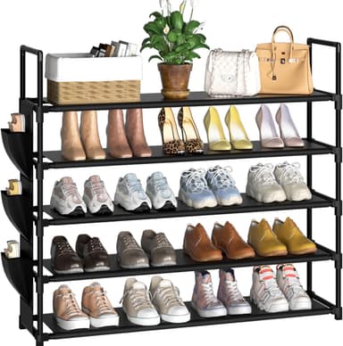 OYREL 5 Tier Shoe Organizer Rack for Closet, Entryway, Garage, Door, Space Saving, Shoe Holder Stand/Tower, Large, 20-25 Capacity - Image 2
