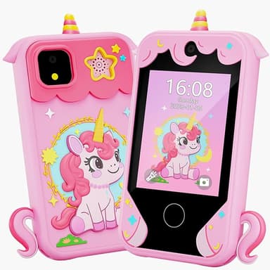 Kids Phone for Girl Toys, Christmas Birthday Gifts for Age 3-10 Year Old Girls Boys Toys, Kids Toddler Smart Phone, Detective Educational Learning Toys with 2.8" Touchscreen, Music Video Game (Pink - Image 1