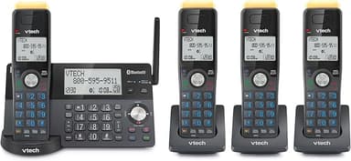 VTech IS8128-41 Super Long Range 4-Handset DECT 6.0 Cordless Phone for Home with Answering Machine, 2300 ft Range, Call Blocking, Bluetooth Connect to Cell, Intercom - Image 1