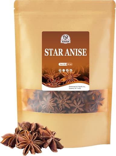 52USA Star Anise, 16 Ounce (Pack of 1), NON-GMO Verified Chinese Star Anise Whole, Dried Star Anise Pods for Tea and baking - Image 2