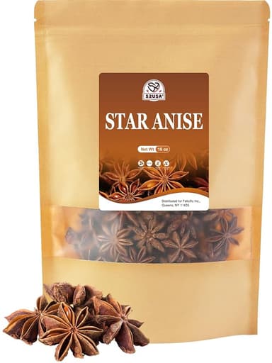 52USA Star Anise, 16 Ounce (Pack of 1), NON-GMO Verified Chinese Star Anise Whole, Dried Star Anise Pods for Tea and baking - Image 1