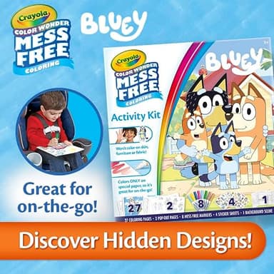 Crayola Color Wonder Bluey Activity Kit, Mess Free Coloring for Toddlers, Holiday & Christmas Gifts for Kids, Art Set for Kids, Plane Essential, Bluey Toys, 3+ - Image 5