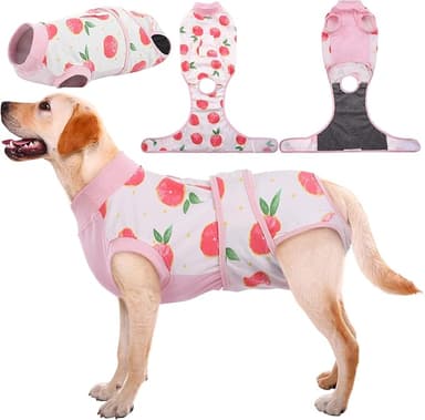 Kuoser Dog Recovery Suit Female, Dog Onesie for Surgery, Female Spay and Male Neuter Onesie for Post-Op Care, Prevent Licking Puppy Onesies, Pink L - Image 1