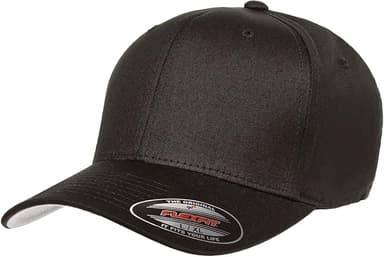 Flexfit Unisex Cotton Twill Fitted Baseball Cap, Black, Large-X-Large - Image 1