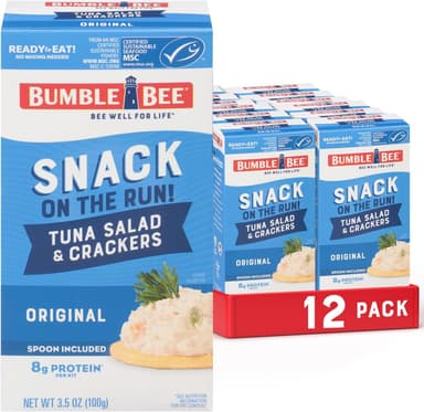 Bumble Bee Snack On The Run Original Tuna Salad with Crackers Kit (Pack of 12) - Ready to Eat Protein Snack Pack - 8g Protein per Box - Wild Caught MSC Certified Tuna - Image 2