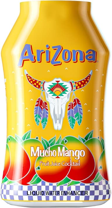 AriZona Mucho Mango Fruit Juice Cocktail - On-the-Go Water Enhancer, 1.62 fl oz Bottle (Pack of 12 - Image 2
