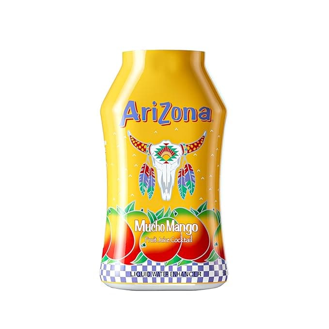 AriZona Mucho Mango Fruit Juice Cocktail - On-the-Go Water Enhancer, 1.62 fl oz Bottle (Pack of 12 - Image 1