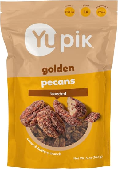 Yupik Toasted Golden Pecans, 5 Oz, Gluten-Free, Kosher, Non-GMO, Sweet Snack, Crunchy Glazed Pecans with Natural Butter Flavor & Sea Salt, Party Snack, Source of Copper & Magnesium - Image 2