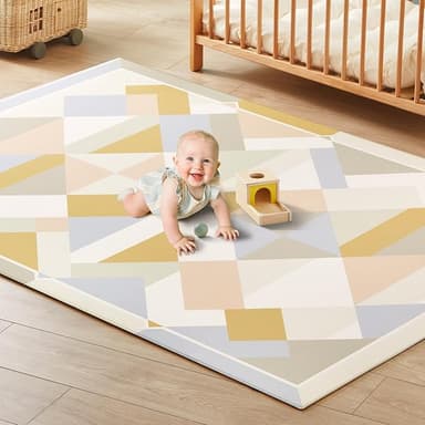 Tiny Land Baby Play Mat - Extra Large 78"x55" Waterproof Crawling Playmat for Infants & Toddlers, Reversible Non-Slip Foam Floor Mat, Soft Thick Foldable (Modern Zoo Oasis - Image 1