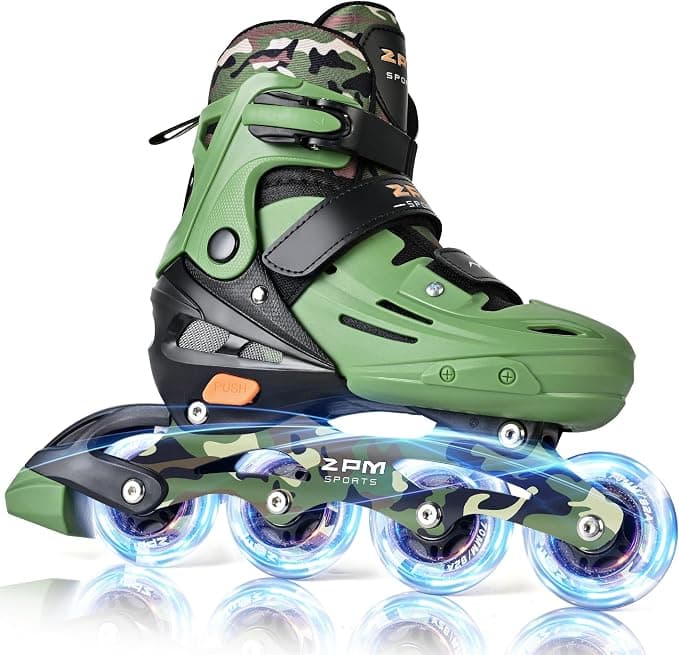 2PM SPORTS Inline Skates for Kids Boys Girls Ages 5-8 8-12 3-5 4-8 6-12 with Light Up Wheels, Adjustable Children's Roller Skates Blades for Toddler Beginner Youth Indoor Outdoor - Image 1