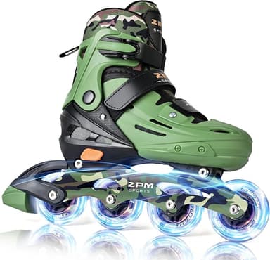2PM SPORTS Inline Skates for Kids Boys Girls Ages 5-8 8-12 3-5 4-8 6-12 with Light Up Wheels, Adjustable Children's Roller Skates Blades for Toddler Beginner Youth Indoor Outdoor - Image 1