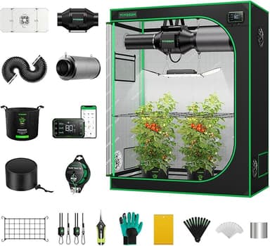 VIVOSUN GIY Smart Grow Tent System 4x2, WiFi-Integrated Grow Tent Kit, with Automate Ventilation and Circulation, Schedule Full Spectrum 200W LED Grow Light, and GrowHub E42A Controller - Image 1