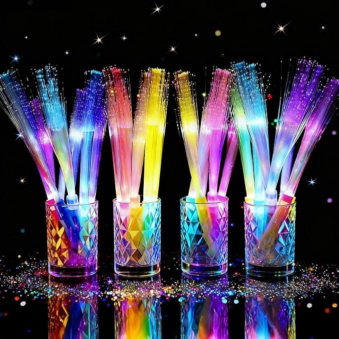 JSronms 24 PCS Fiber Optic Wand,Glow Fiber Optic Wands,Glow in The Dark Party,Glow Wands led Light up Party Favors for Wedding,neon Party,New Year Party Favors,Halloween,Christmas,Bar DJ - Image 1